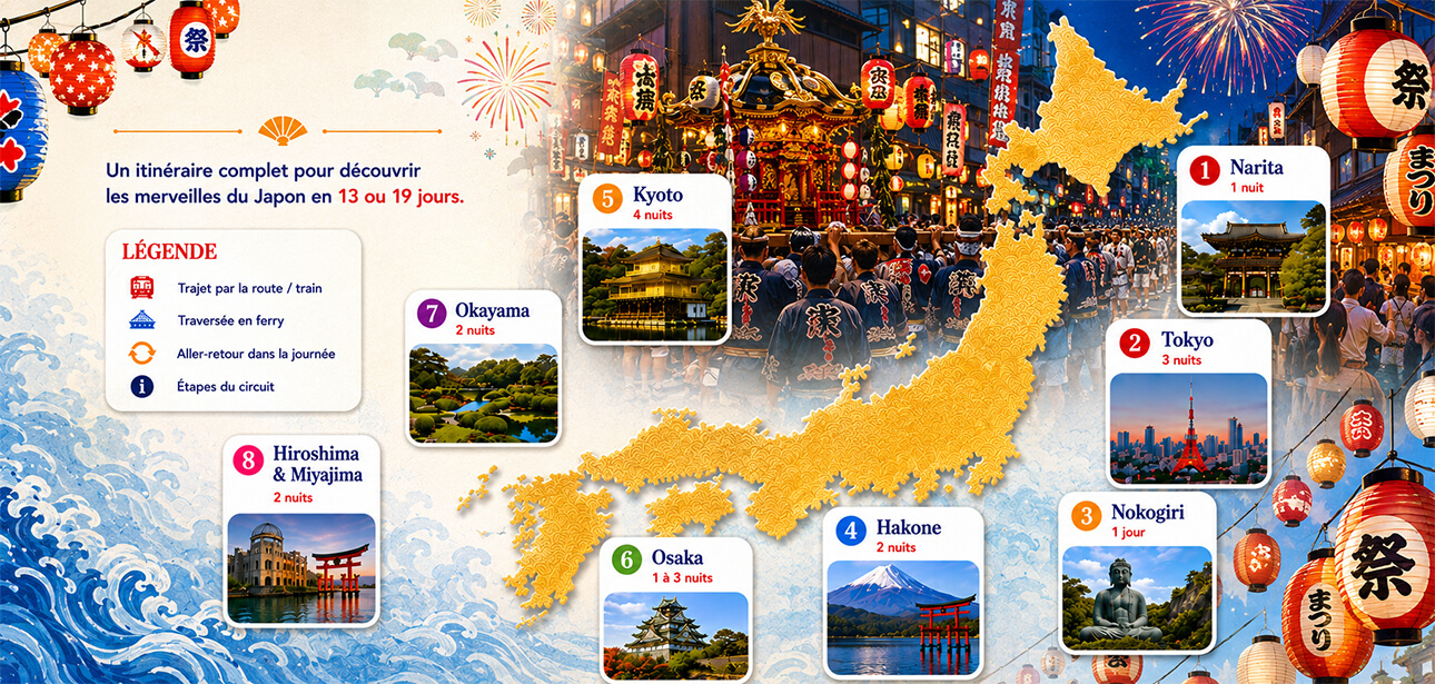 Japon en petit Groupe Été 2027 - Carte