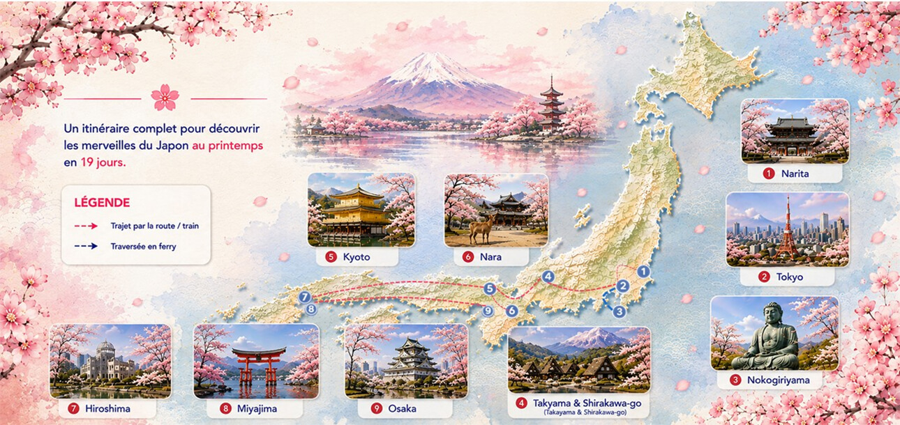 Japon en petit Groupe mai 2027 - Carte