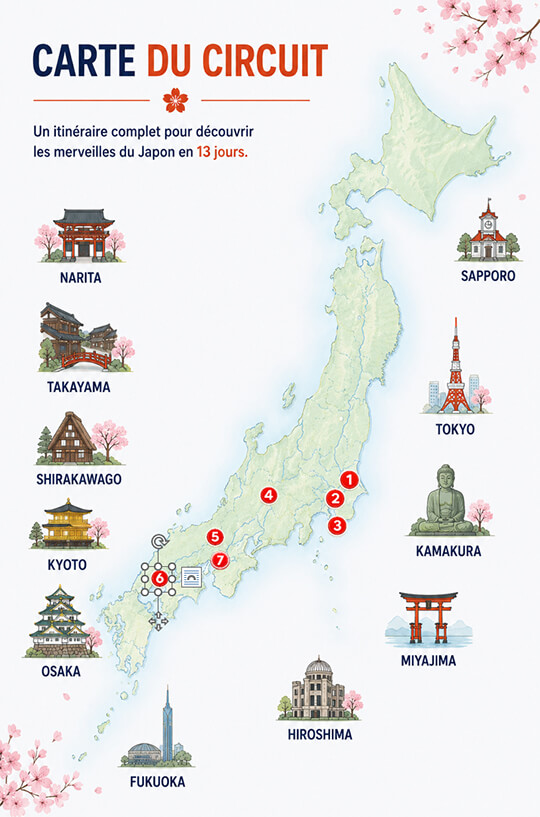 Japon en petit Groupe mai 2027 - Carte